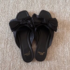 Satin Bow Slippers - J. Crew